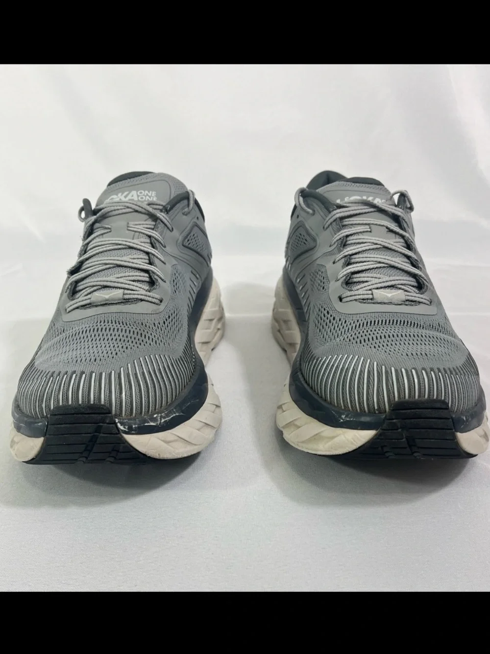 13EE Wide HOKA Bondi 7 Running Trainers/Shoes Gray 1110530 WDDS